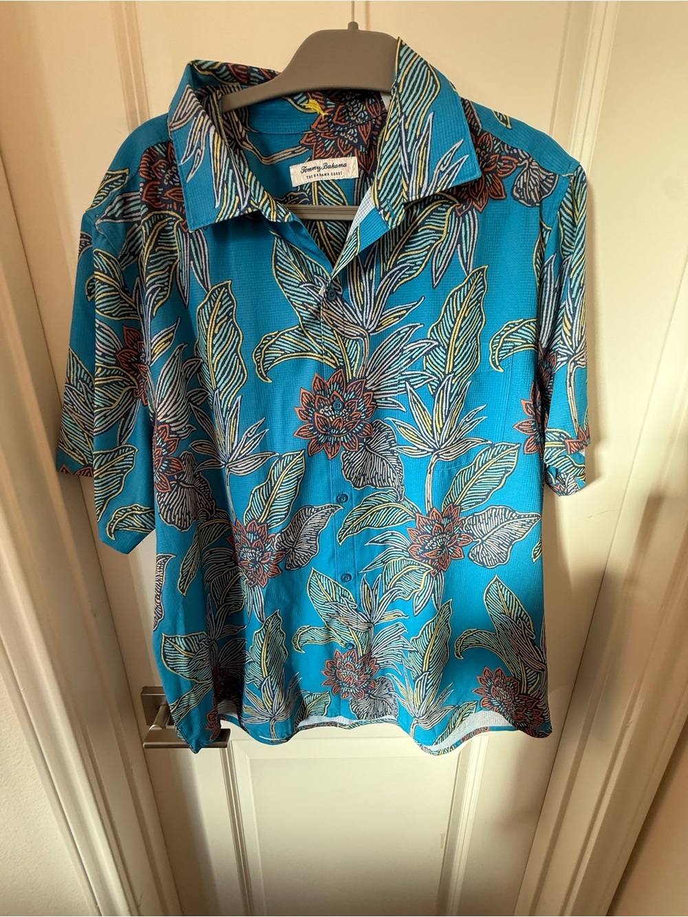 Tommy Bahama Teal Floral Short-Sleeve Button-Down Shirt